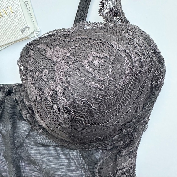 LA PERLA Ballade Sheer Underwire Lace-Trim Bodysuit NWT - Picture 6 of 16